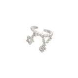 Ear cuff em prata 925 com pendente estrela com zircónias