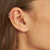Ear cuff em prata 925 com pendente estrela com zircónias