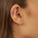 Ear cuff serpente em prata 925 com zircónia