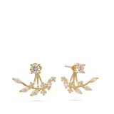 Pendentes folha banhados a ouro com zircónias