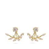 Pendentes folha banhados a ouro com zircónias