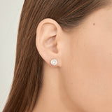 Brincos de placa banhados a ouro com zircónia