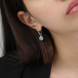 Pendentes em prata 925 com zircónia e cristal swarovski azul