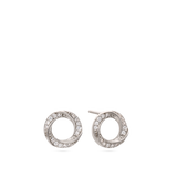Brincos de placa círculo em prata 925 com zircónias