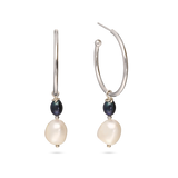 Argolas em prata 925 com pérola