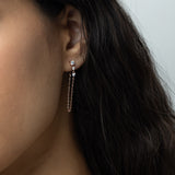 Pendentes banhados a ouro rosa com zircónias transparentes