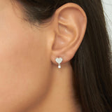 Brincos de placa, Prata de lei 925, Zircónia de cultivo