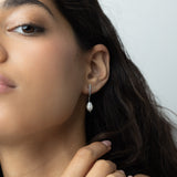 Brincos de placa, Prata de lei 925, Pérola cultivada