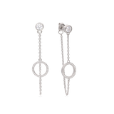 Pendentes círculo em prata 925 com zircónia