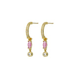 Argolas banhadas a ouro com zircónia rosa
