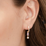Argolas banhadas a ouro com zircónia rosa