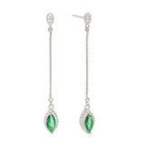 Pendentes em prata 925 com zircónia verde