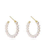 Argolas banhadas a ouro com pérolas