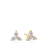 Brincos de placa banhados  a ouro com zircónias