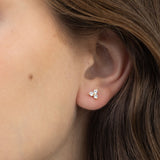 Brincos de placa banhados  a ouro com zircónias