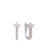 Argolas flor em prata 925 com zircónias