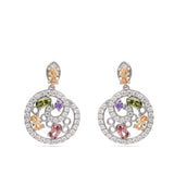 Pendentes em prata 925 com zircónias colorido