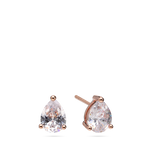 Brincos de espigão banhados a ouro rosa com zircónia grande