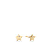 Brincos de placa estrela em ouro 9K com zircónias