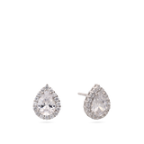 Brincos de placa em prata 925 com zircónia