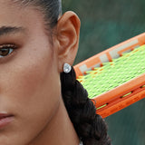 Brincos de placa em prata 925 com zircónia