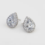 Brincos de placa em prata 925 com zircónia