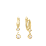 Pendentes banhados a ouro com zircónia