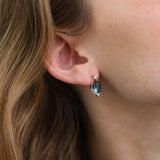 Brincos de placa em prata 925 com zircónia