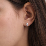 Brincos de placa em prata 925 com zircónia