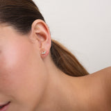 Brincos de placa banhados a ouro com zircónias