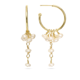 Argolas banhadas a ouro com pérolas