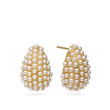 Brincos de placa, Banhado a Ouro, Madrepérola de cultivo