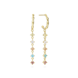 Pendentes banhados a ouro com zircónia colorida