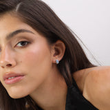 Brincos de placa, Prata de lei 925, Zircónia de cultivo