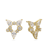 Brincos de placa banhados a ouro com zircónias