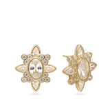 Brincos de placa, Banhado a Ouro, Zircónia de cultivo