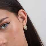 Brincos de placa, Banhado a Ouro, Zircónia de cultivo