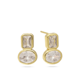 Pendentes, Banhado a Ouro, Zircónia de cultivo, Vidro cristal