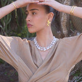 Brincos de placa, Banhado a Ouro, Nenhuma pedra