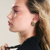 Brincos de placa, Banhado a Ouro, Nenhuma pedra