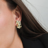 Brincos de placa, Banhado a Ouro, Nenhuma pedra