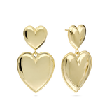 Pendentes corações grandes banhados a ouro