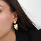 Pendentes coração banhados a ouro