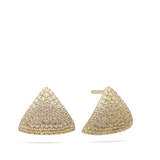 Brincos de espigão, Banhado a Ouro, Zircónia de cultivo
