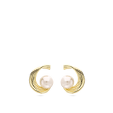 Brincos de placa, Banhado a Ouro, Pérola cultivada