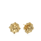 Brincos de placa flor banhados a ouro