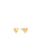 Brincos de placa coração em ouro de 9K