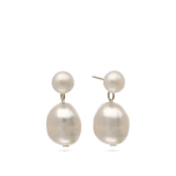 Brincos de placa em prata 925 com pérolas