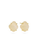 Brincos de espigão banhados a ouro com madrepérola grande
