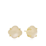 Brincos de espigão banhados a ouro com madrepérola grande